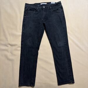 Men's Tailor Vintage Slim Fit Comfort Stretch Waist Black Jeans Size 38x30